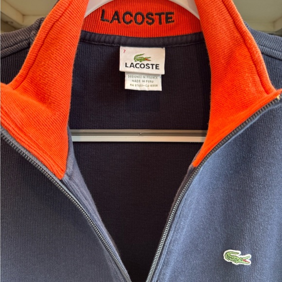 Men’s Lacoste Qtr Zip Pullover sz 7 - Picture 2 of 7